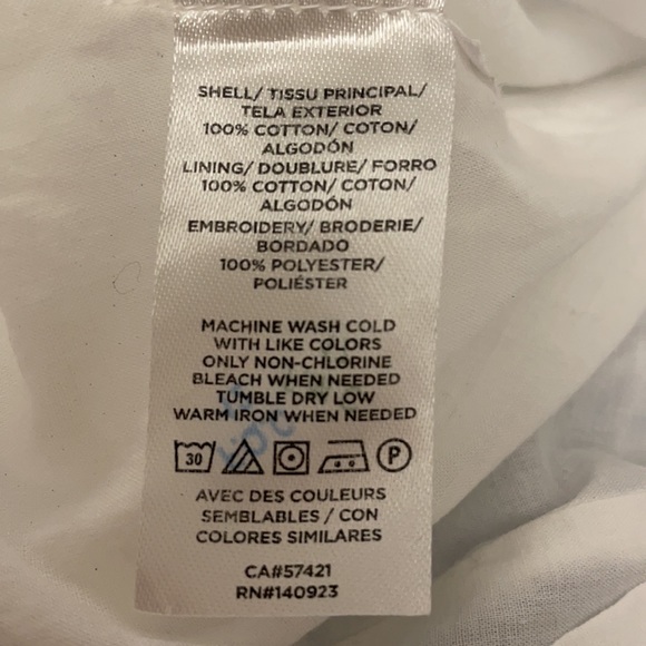 LOFT Eyelet Striped Tiered Swing Dress - Picture 6 of 6